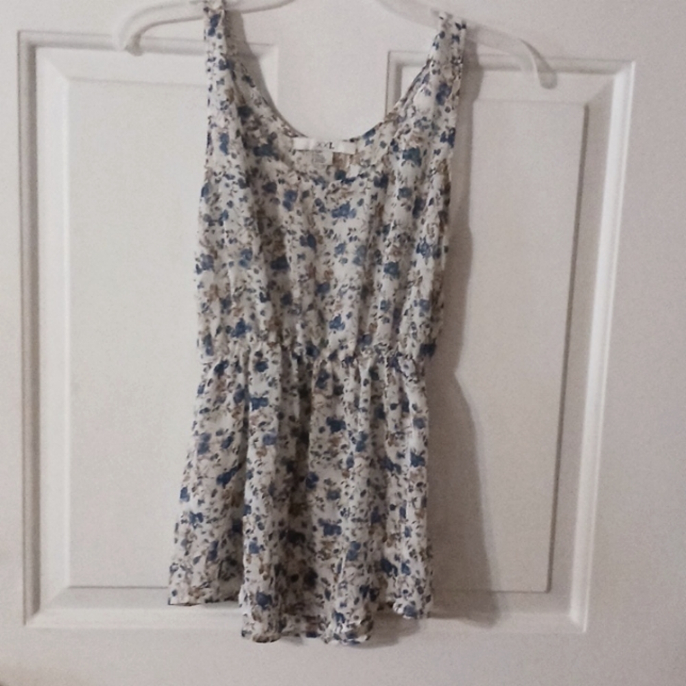 XXI. Vintage Sheer floral print blouse/Sz S